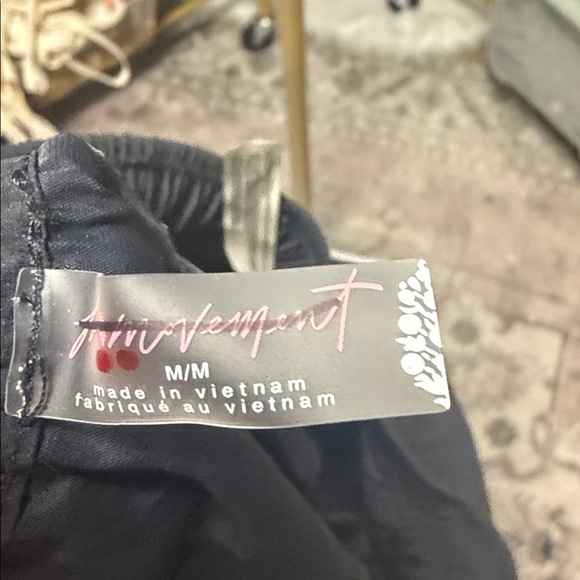 NWOT Free People Movement Freeflow Embroidered Pants in Black Combo - Picture 7 of 7